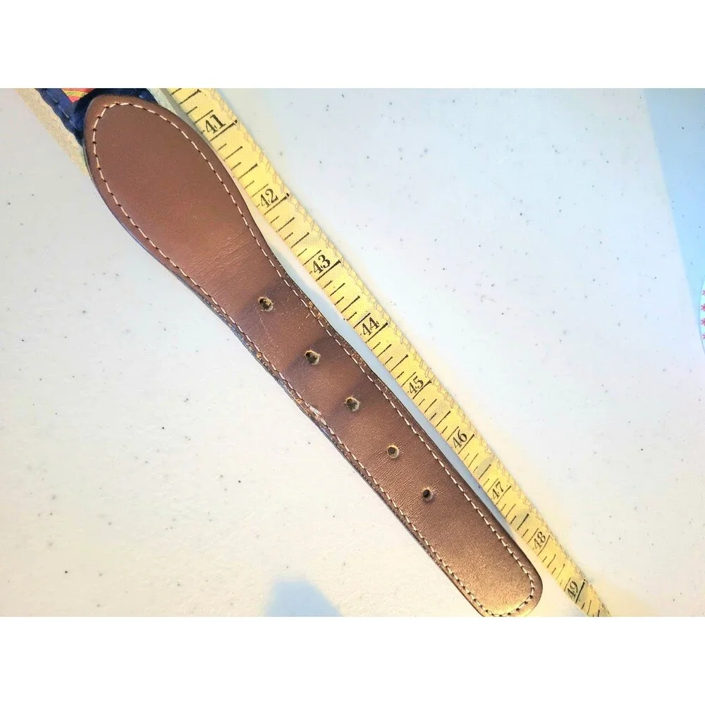 Men's Belt Zep Pro US Made Flags Navy Canvas Brass Buckle Dad Classic Size 42